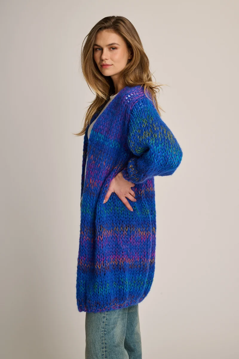 Celine Cardigan Long Cobalt Multi
