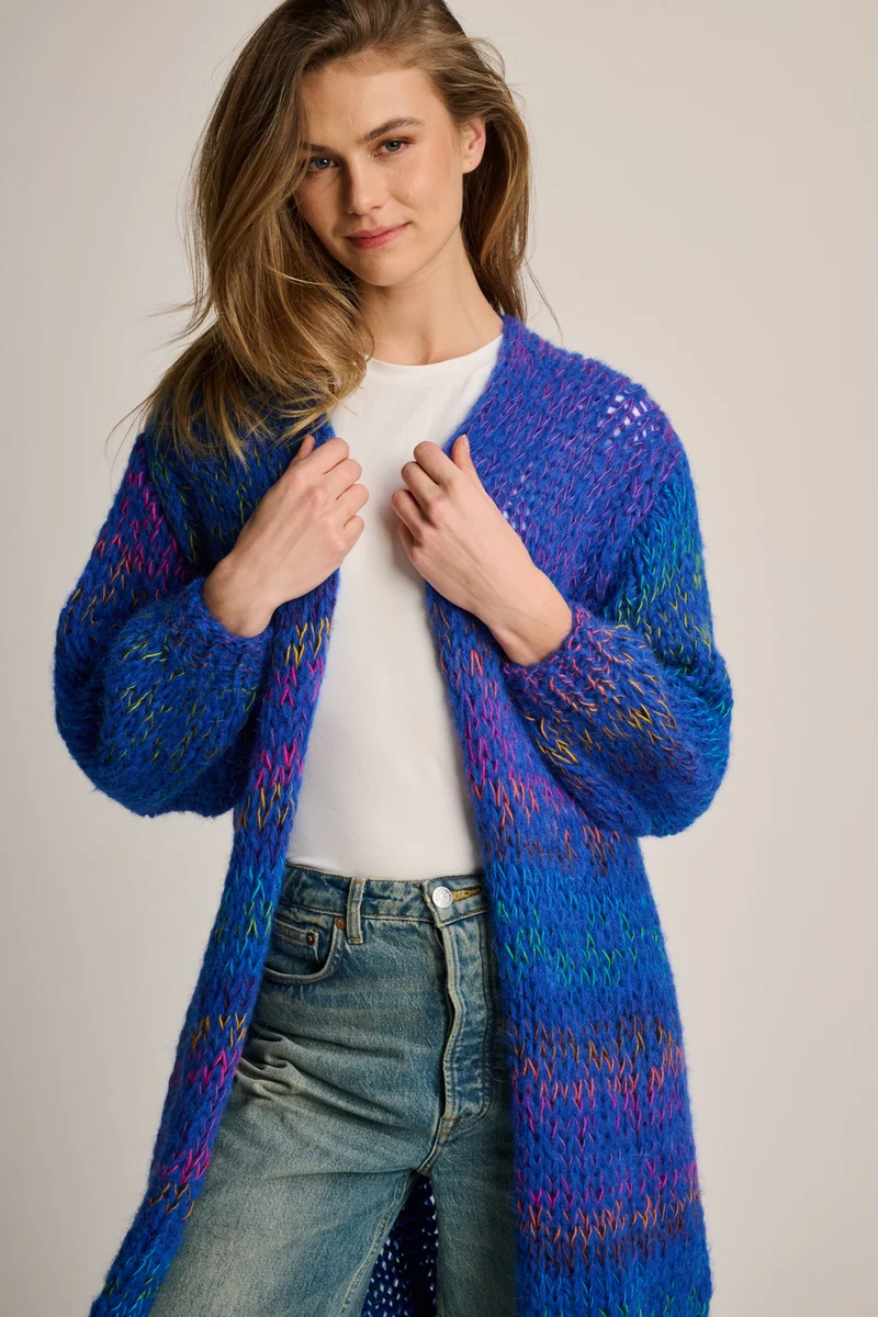 Celine Cardigan Long Cobalt Multi