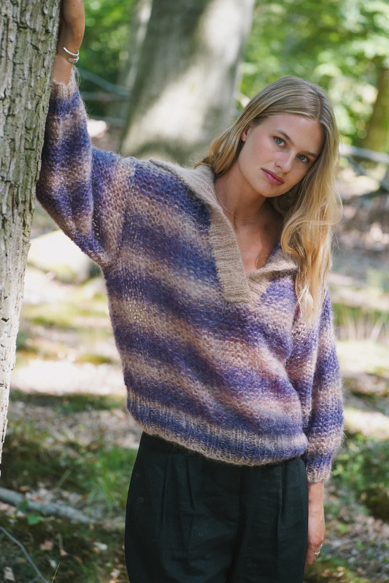 Luna Pullover - Purple/Beige