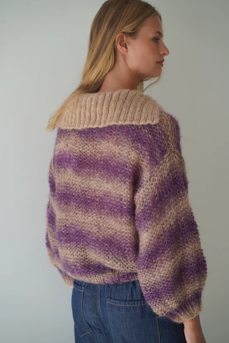 Luna Pullover - Purple/Beige