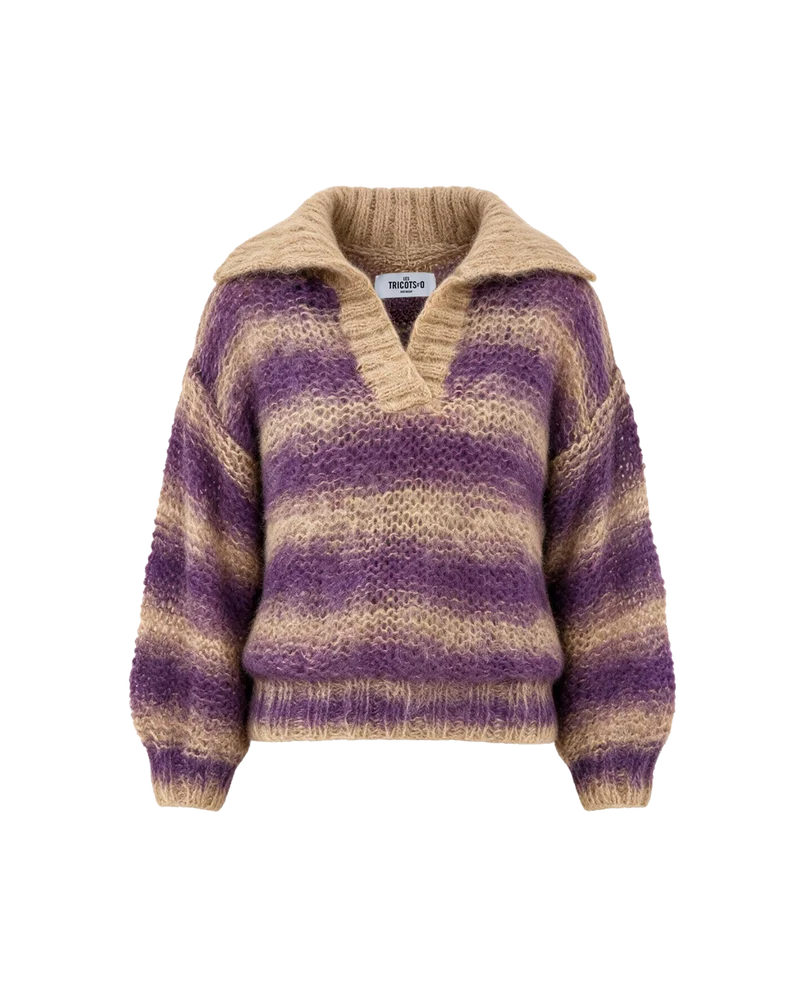 Luna Pullover - Purple/Beige