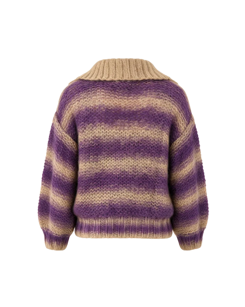 Luna Pullover - Purple/Beige