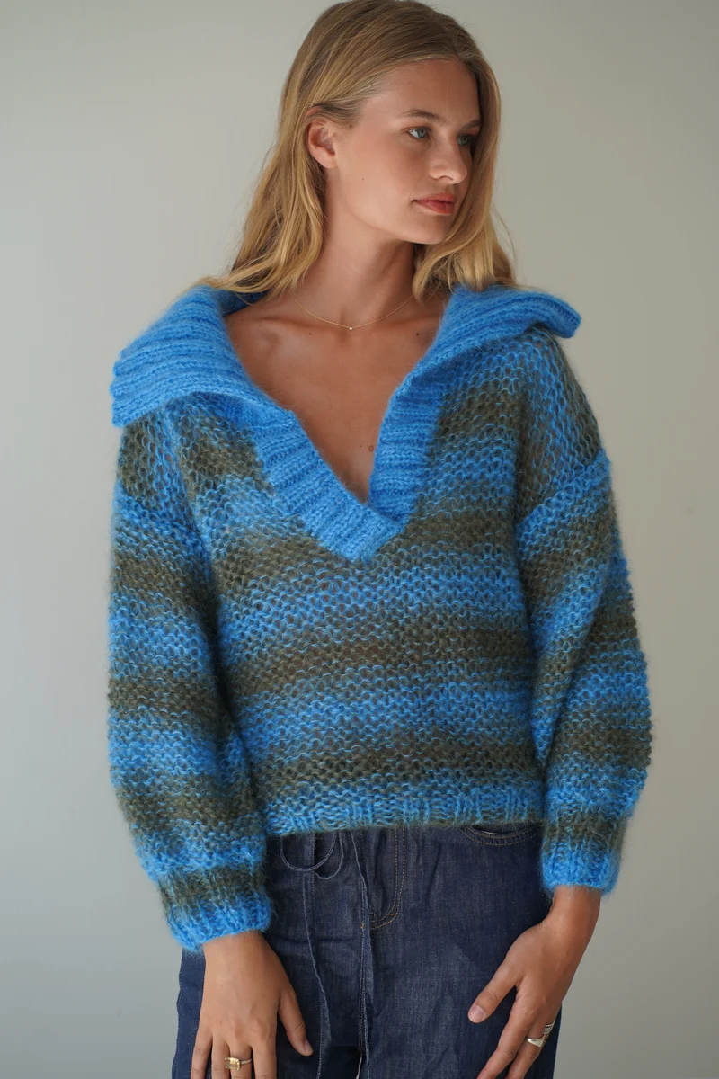 Luna Pullover - Blue/Green