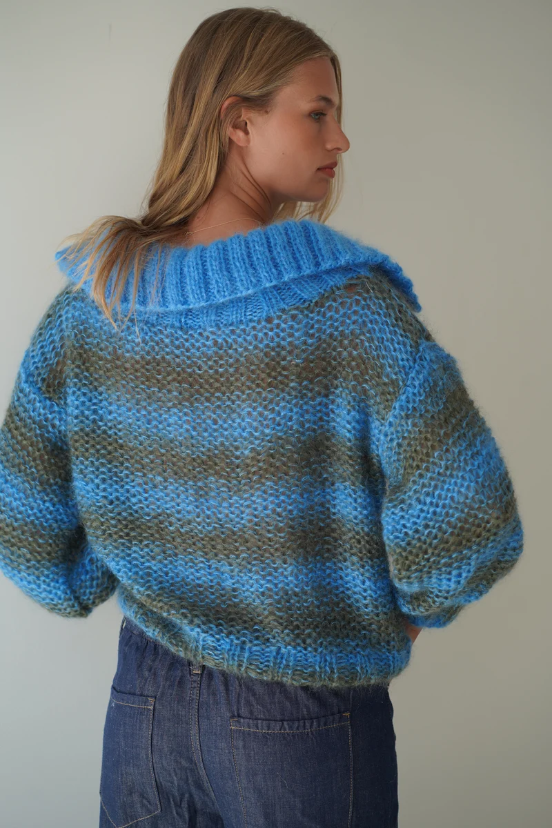 Luna Pullover - Blue/Green