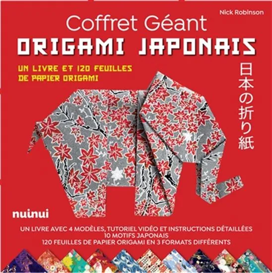 Coffret géant origami japonais : un livre et 120 feuilles de papier origami Cof.