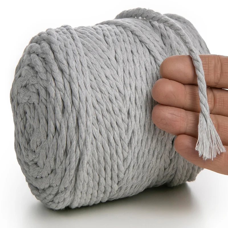 LIGHT GREY MACRAMÉ ROPE 6 MM, 100 M