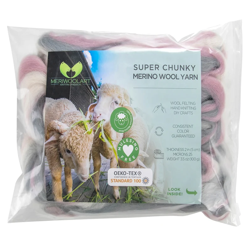 CLOWN SUPER CHUNKY MERINO WOOL 4-5 CM, 25 MICRONS