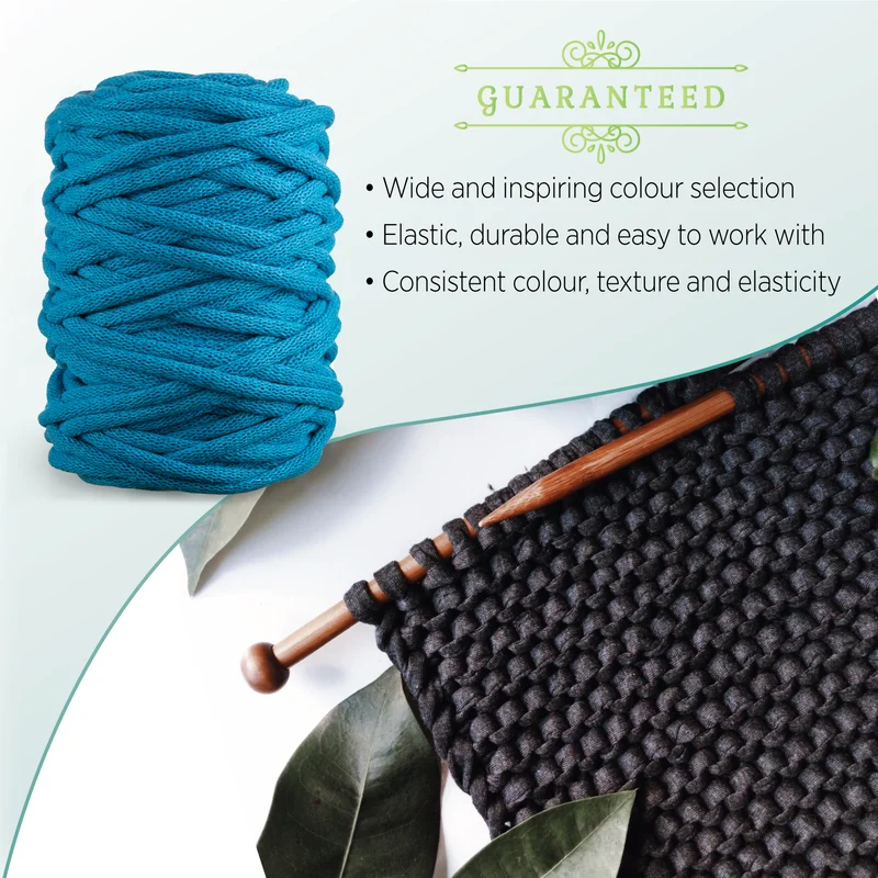 TURQUOISE RECYCLED COTTON CORD 10 MM, 60 M