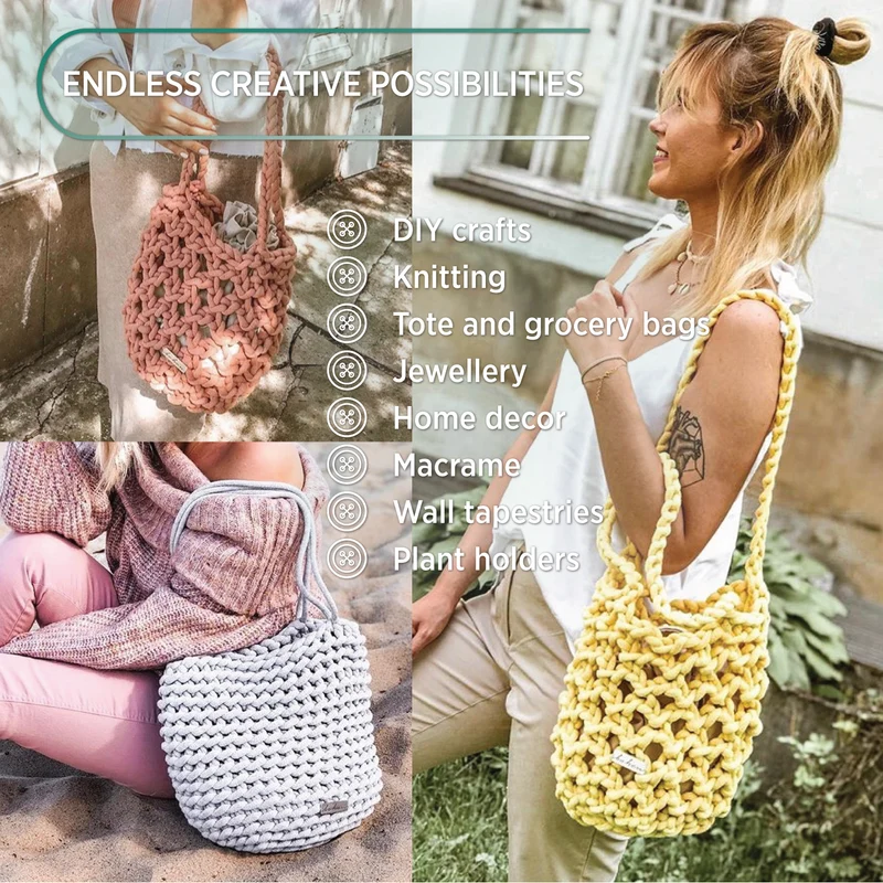 RED RECYCLED COTTON CORD 10 MM, 60 M