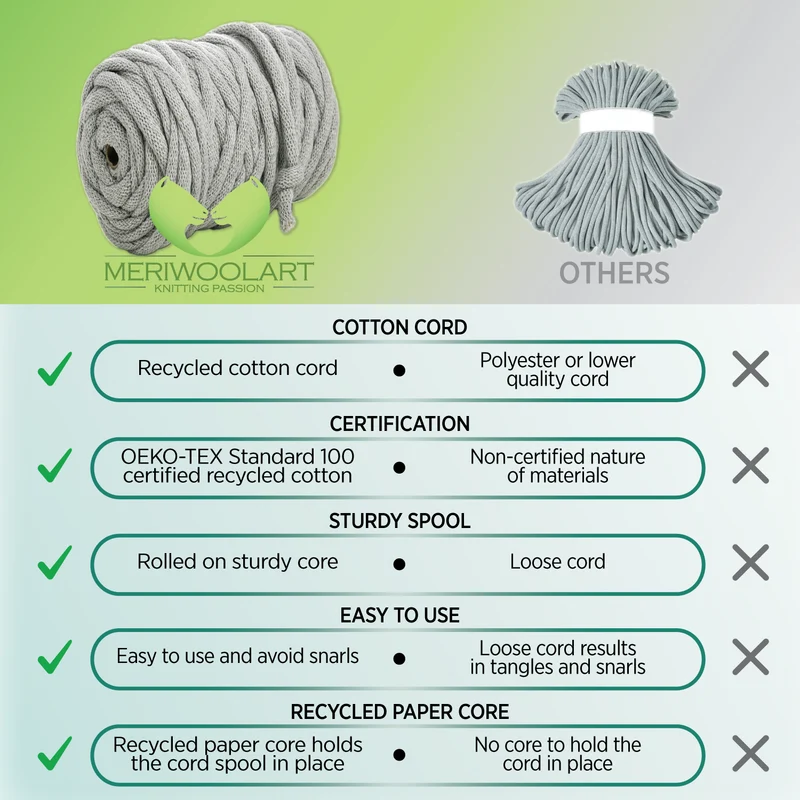 ASHES RECYCLED COTTON CORD 10 MM, 60 M