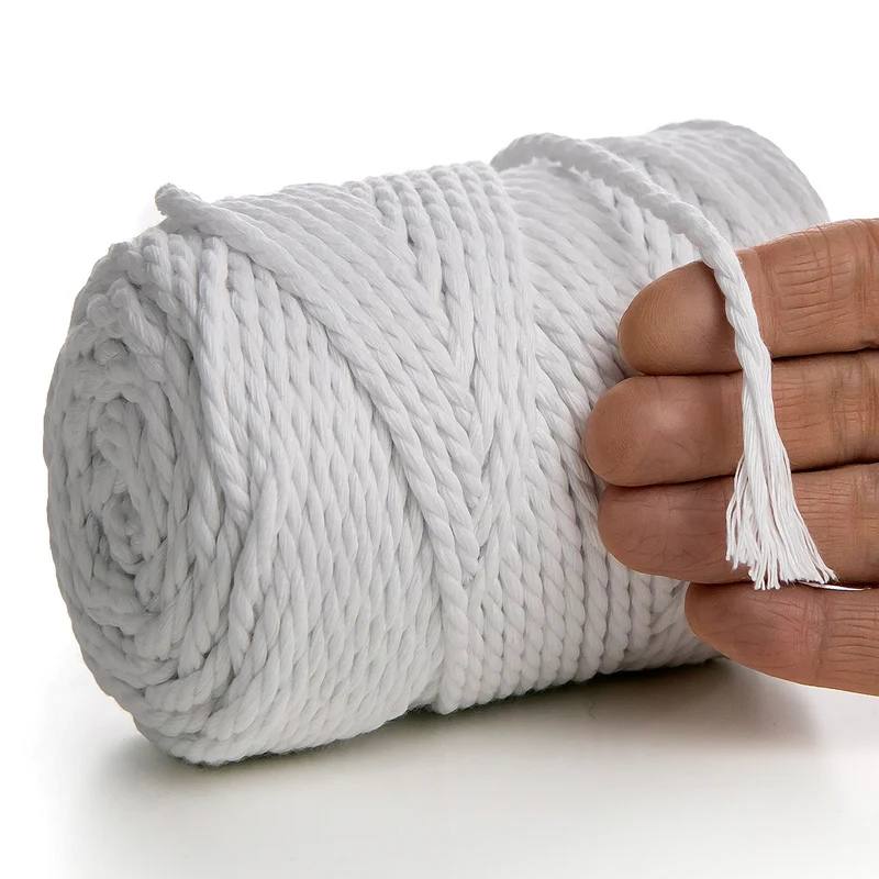 WHITE MACRAMÉ ROPE 4 MM, 75 M