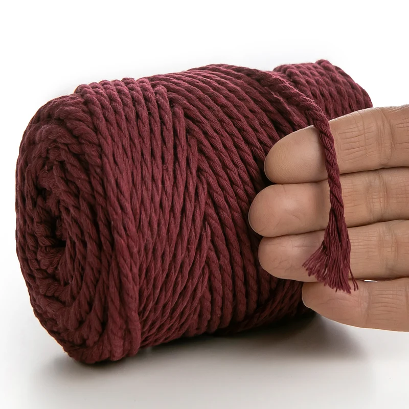 BURGUNDY MACRAMÉ ROPE 4 MM, 75 M
