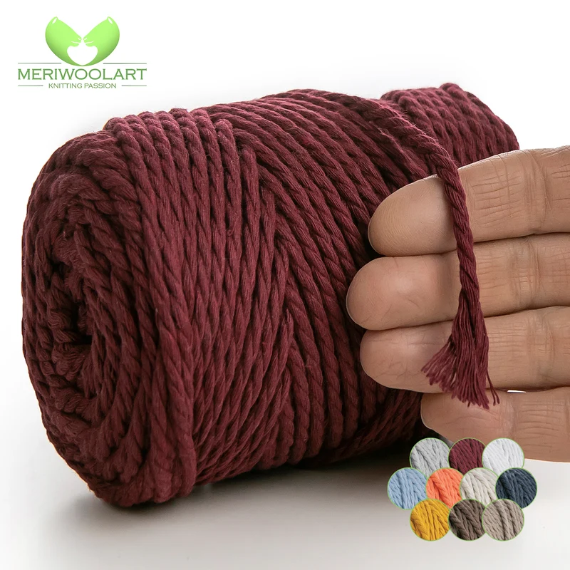 BURGUNDY MACRAMÉ ROPE 4 MM, 75 M