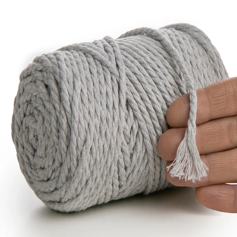LIGHT GREY MACRAMÉ ROPE 4 MM, 75 M
