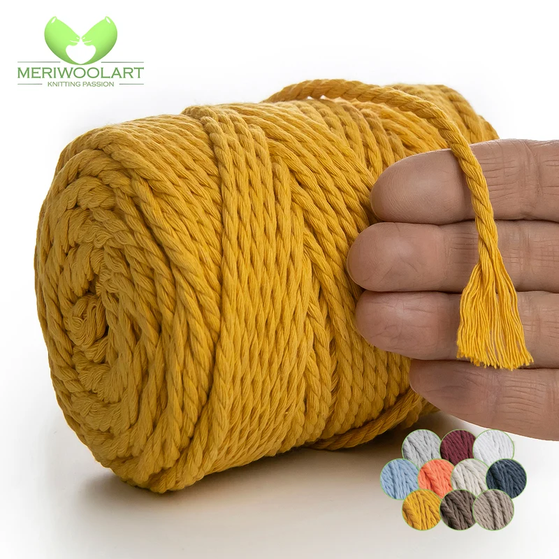 TOBACCO MACRAMÉ ROPE 4 MM, 75 M