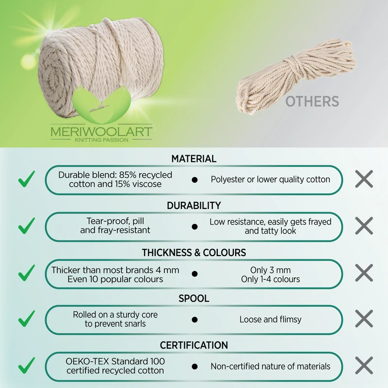 NATURAL MACRAMÉ ROPE 4 MM, 75 M