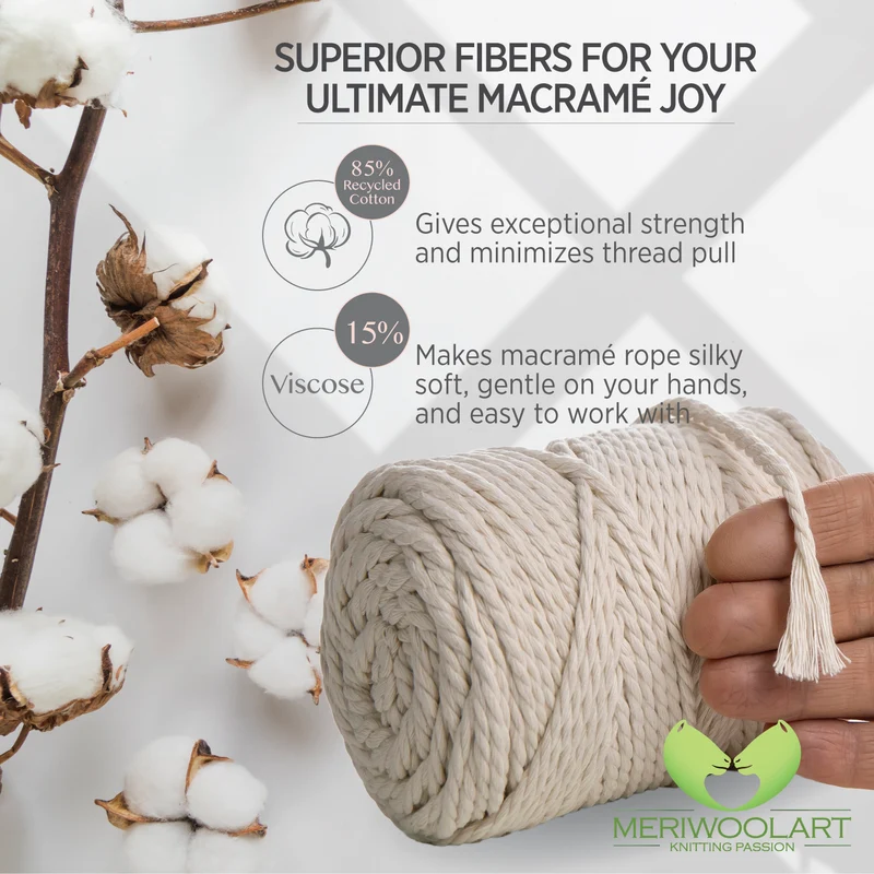 NATURAL MACRAMÉ ROPE 4 MM, 75 M