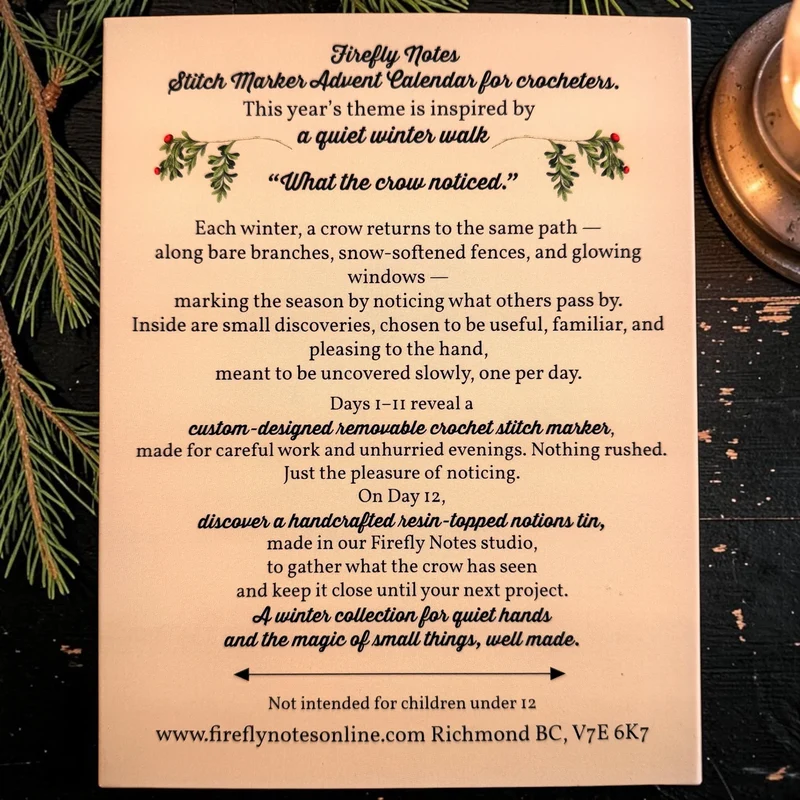 Firefly Notes Stitch Marker Advent Calendar 2026 - Crochet & Knitting version