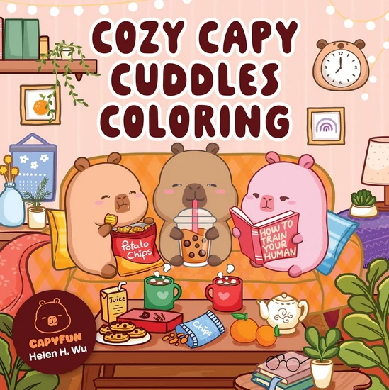 Cozy Capy Cuddles Coloring: Kawaii Capybara Coloring Book: Adorable Animal Designs for Relaxation, Calm, and Creative Fun