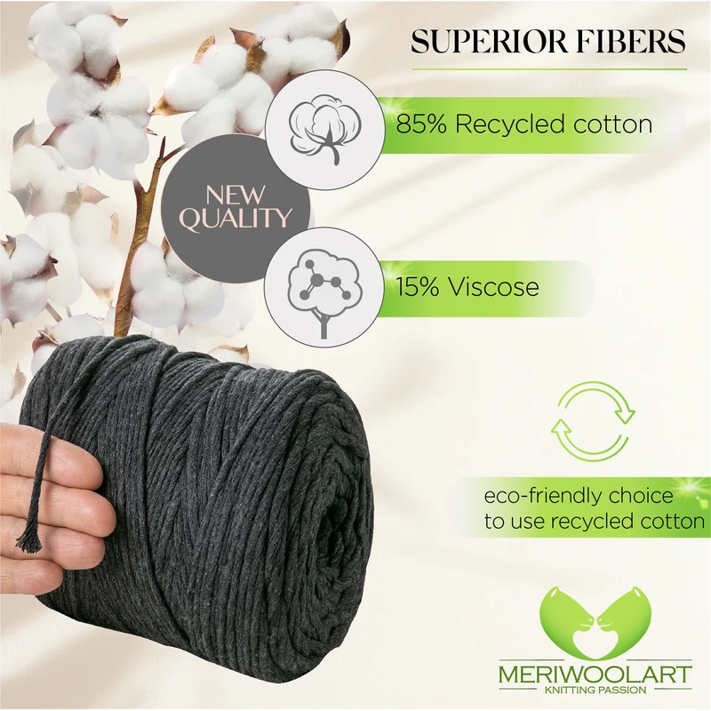 Graphite Single Twisted Macramé 4mm 225m