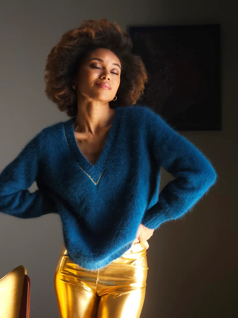 Pull Avy Angora et or. 8 coloris
