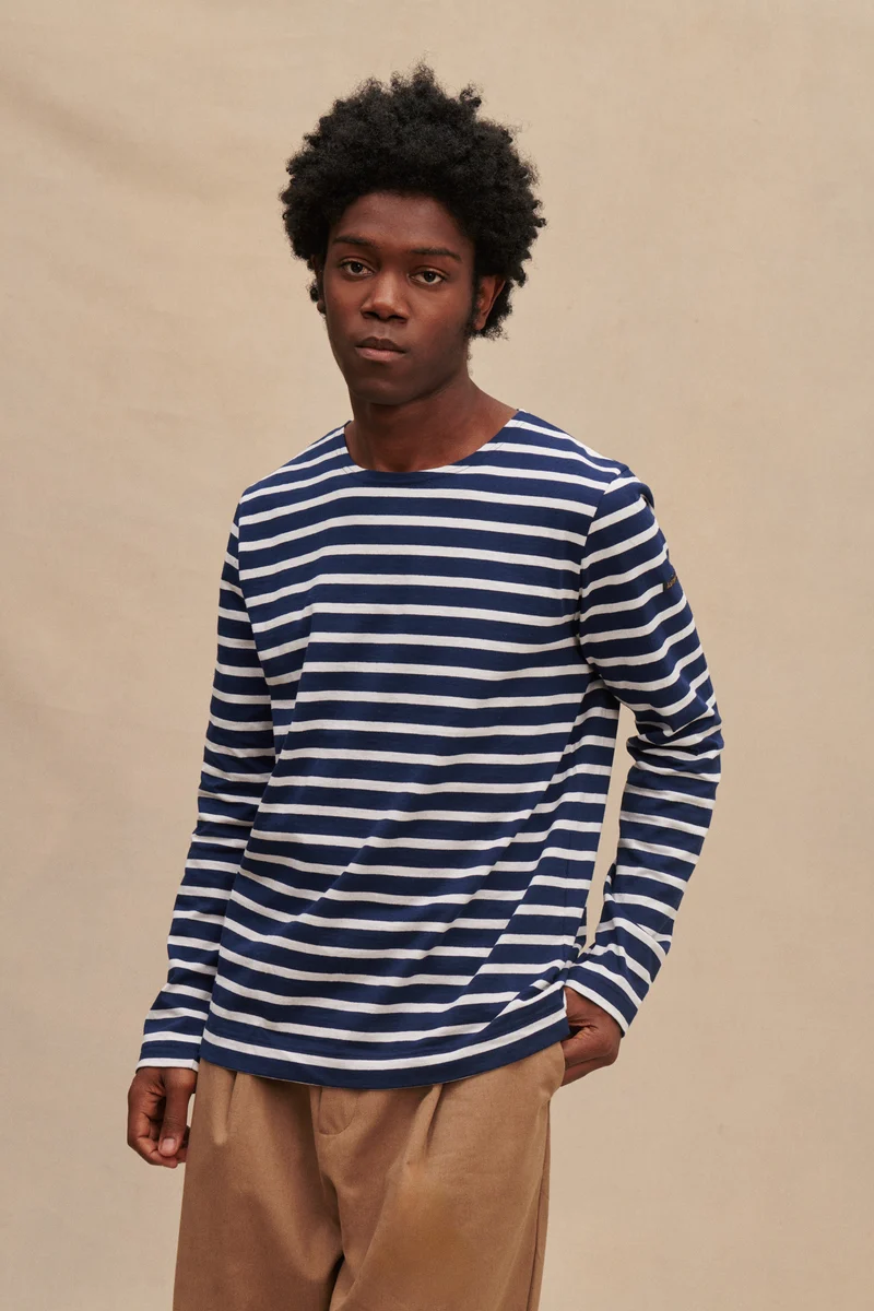 Marinière bleu marine et blanc pour Homme