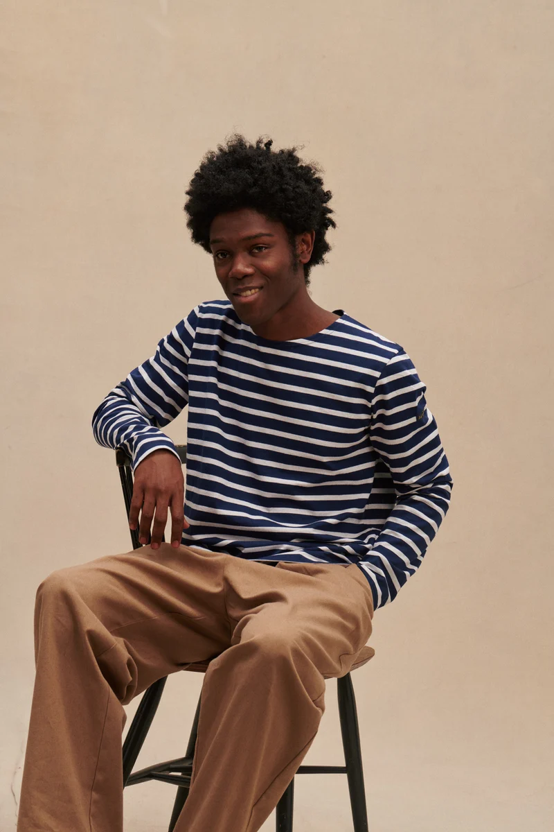 Marinière bleu marine et blanc pour Homme