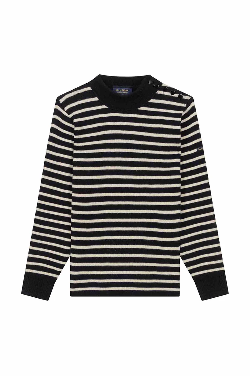 Pull marin rayé marine et écru pour homme