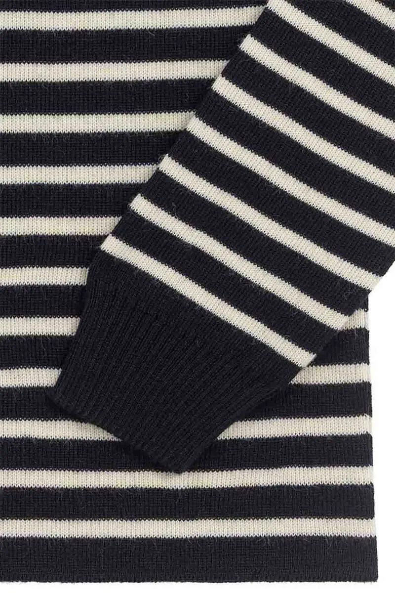 Pull marin rayé marine et écru pour homme