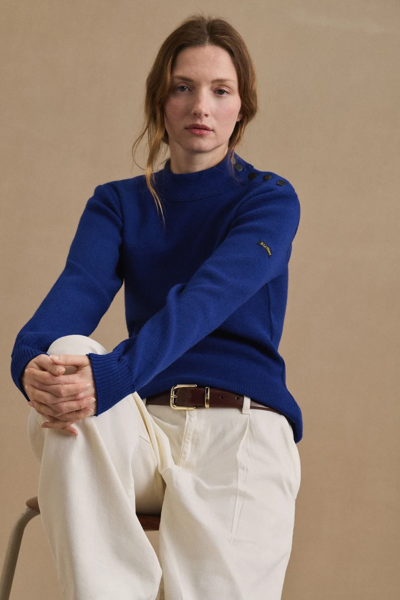 Pull marin bleu roi pour femme