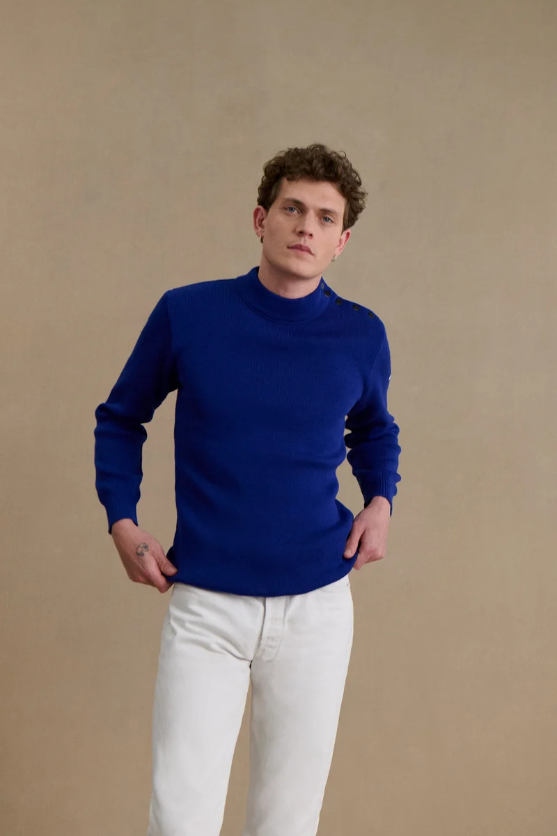Pull marin bleu roi pour homme