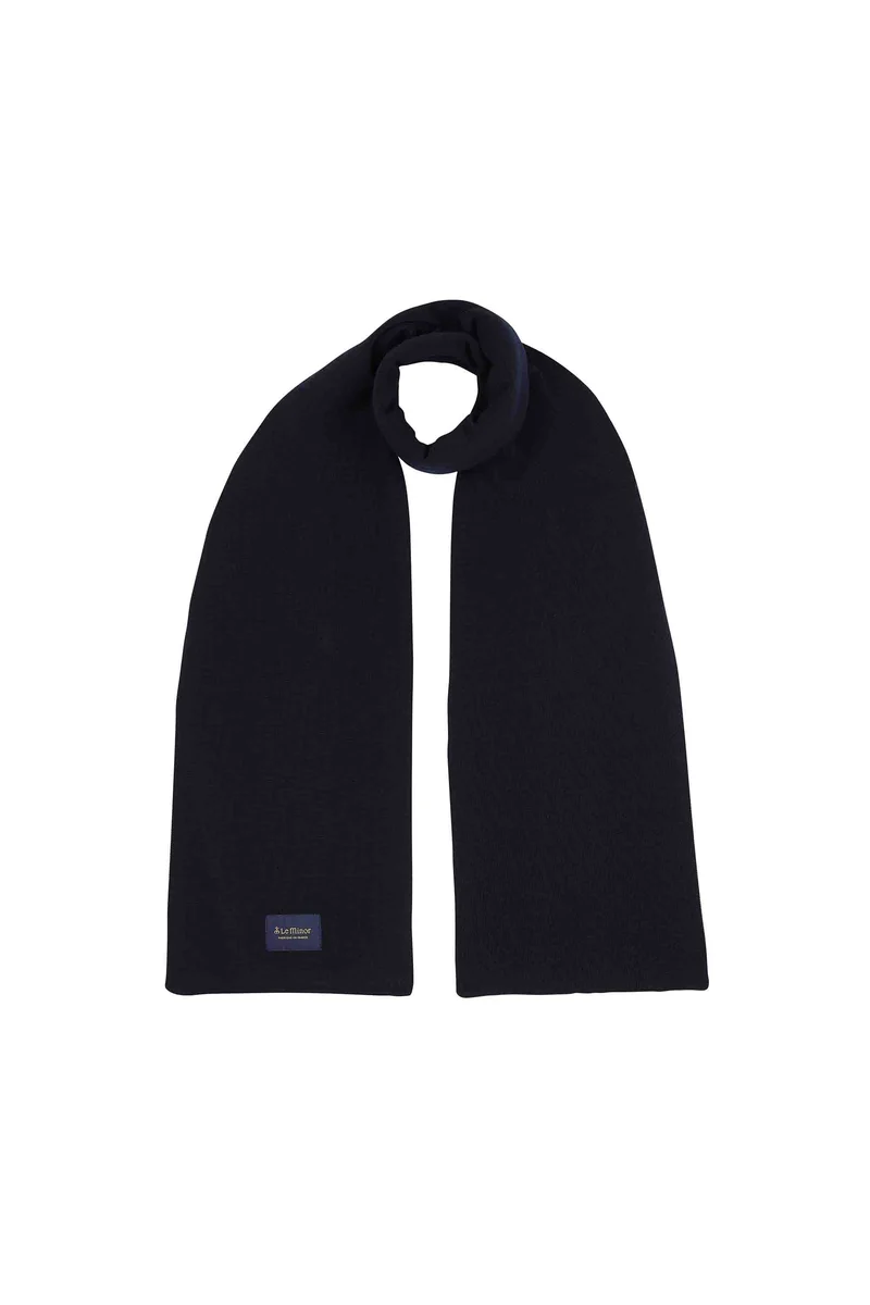 Écharpe bleu marine mixte 100% laine mérinos