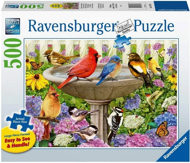 500-Piece XXL Puzzle - "At The Bird Bath"