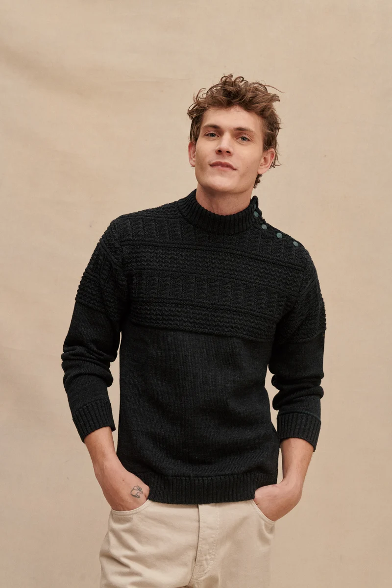 Pull Marin pêcheur gris pour homme