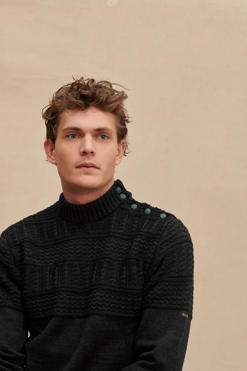 Pull Marin pêcheur gris pour homme
