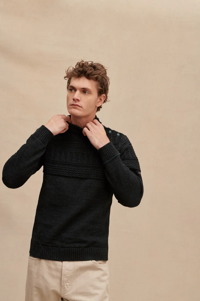 Pull Marin pêcheur gris pour homme