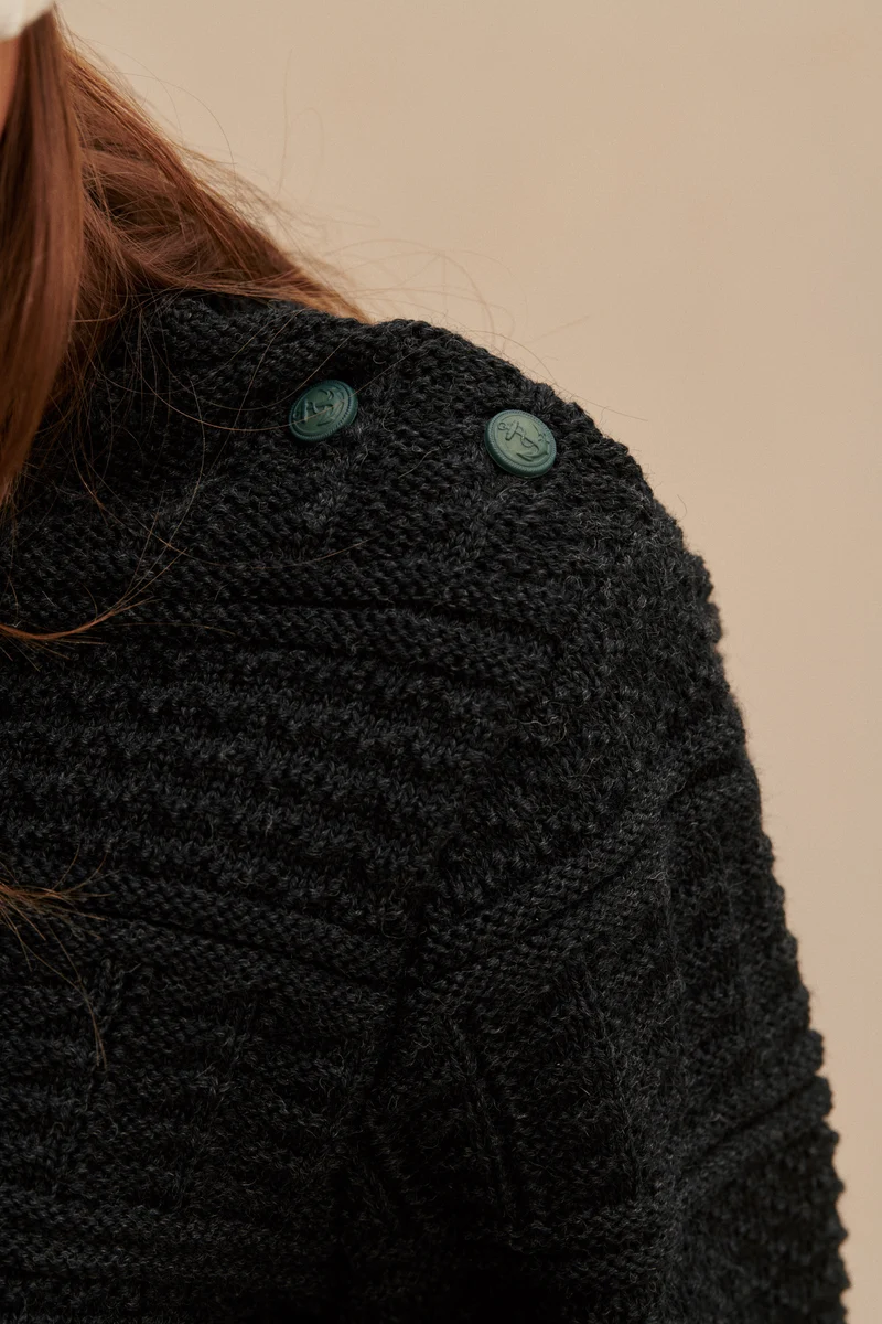 Pull marin pêcheur gris pour Femme
