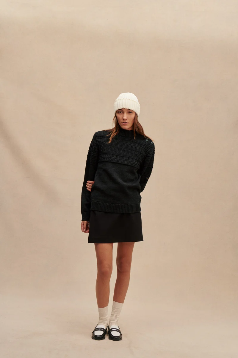 Pull marin pêcheur gris pour Femme