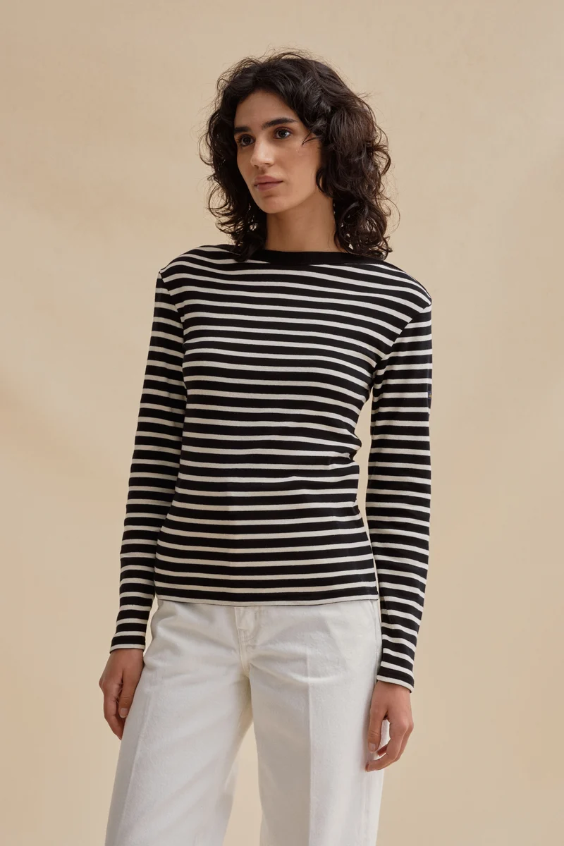 Marinière Anne noir et écru pour femme