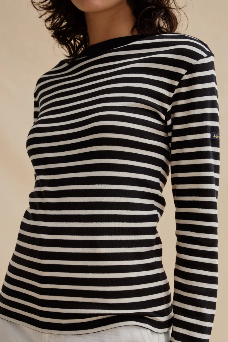 Marinière Anne noir et écru pour femme