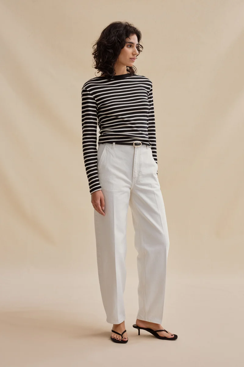Marinière Anne noir et écru pour femme
