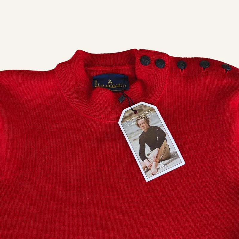 Pull marin rouge en laine - Seconde main