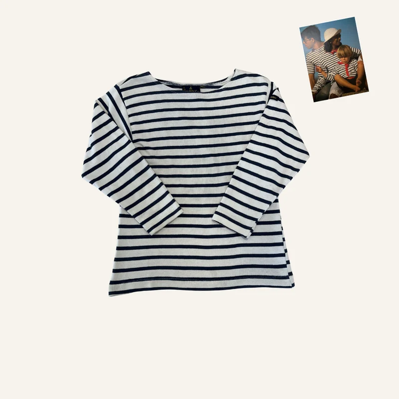 Marinière blanche et marine pour enfant - Seconde main