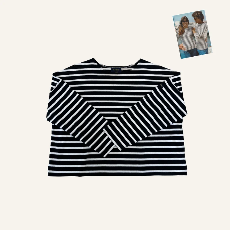 Marinière ample noire et blanche pour femme - Seconde main
