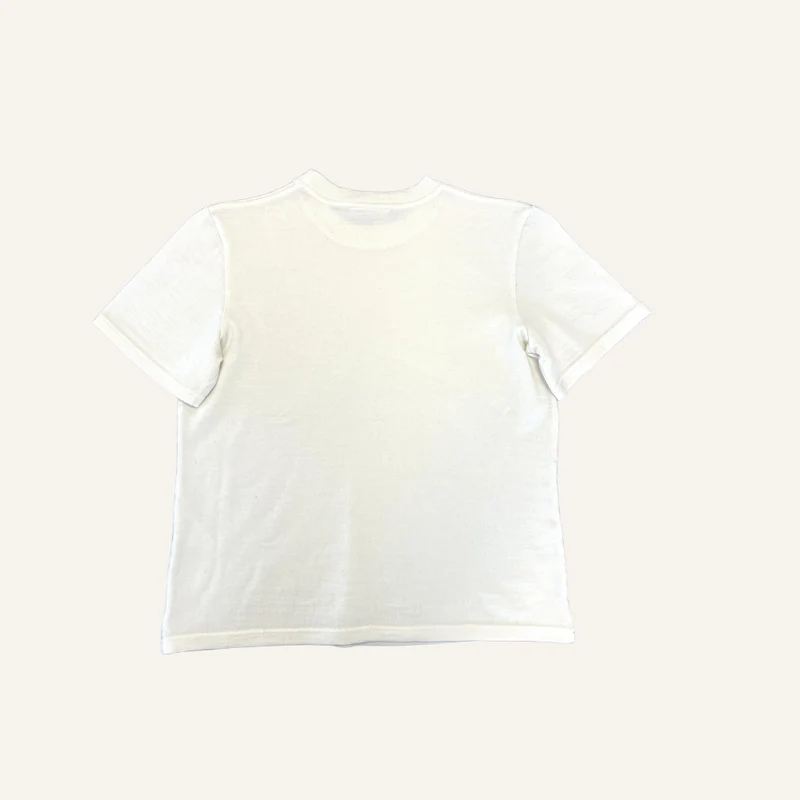 T-shirt écru à manches courtes en laine mérinos - Seconde main