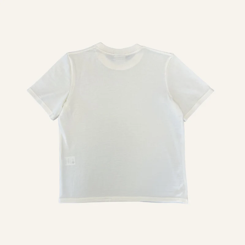 T-shirt écru à manches courtes en laine mérinos pour homme - Seconde main