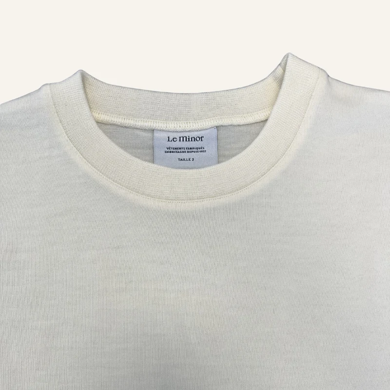 T-shirt écru à manches courtes en laine mérinos pour homme - Seconde main