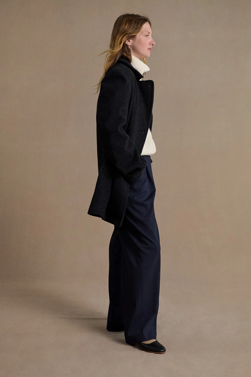 Pull col camionneur mérinos écru pour femme