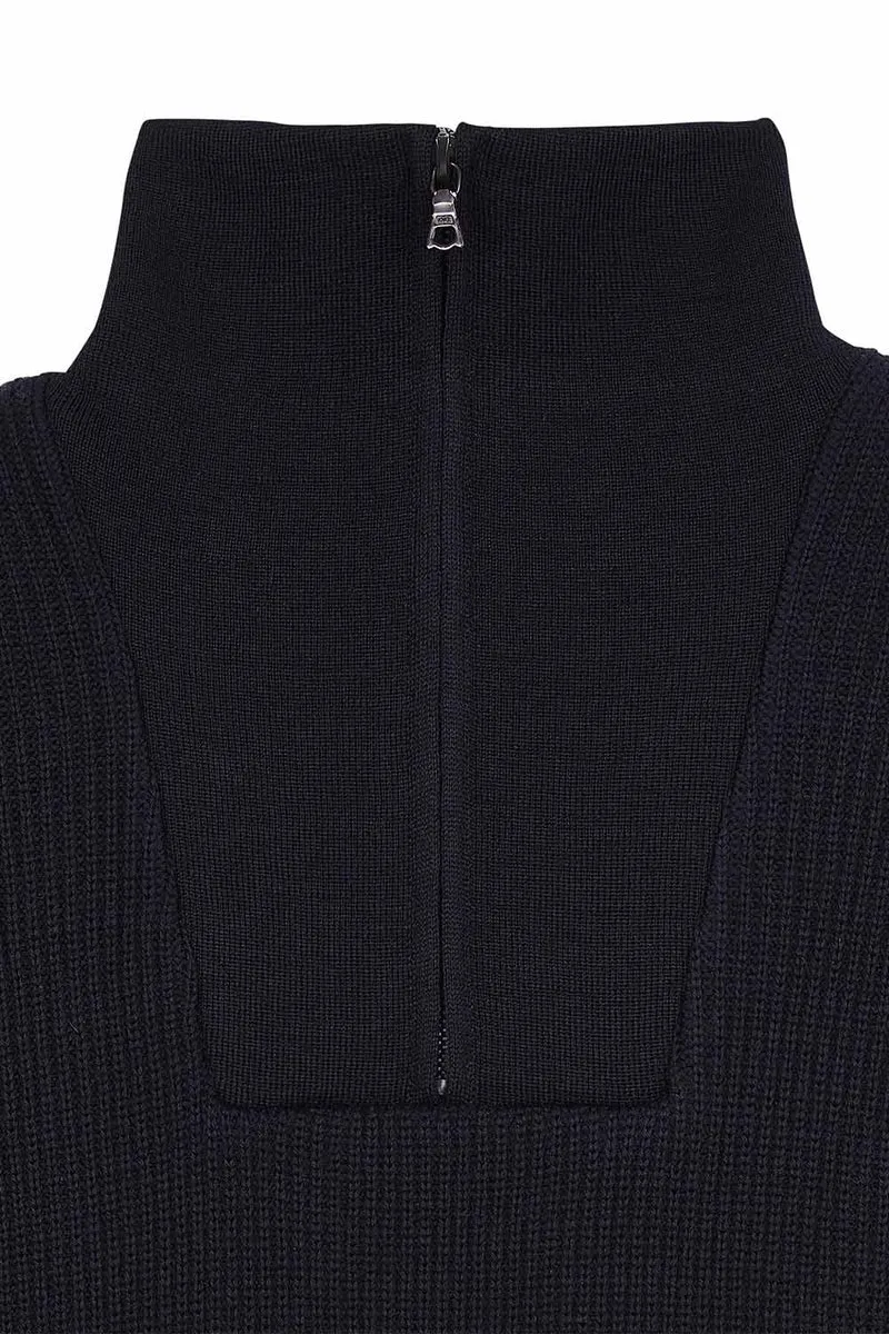 Pull camionneur écru et bleu marine pour femme