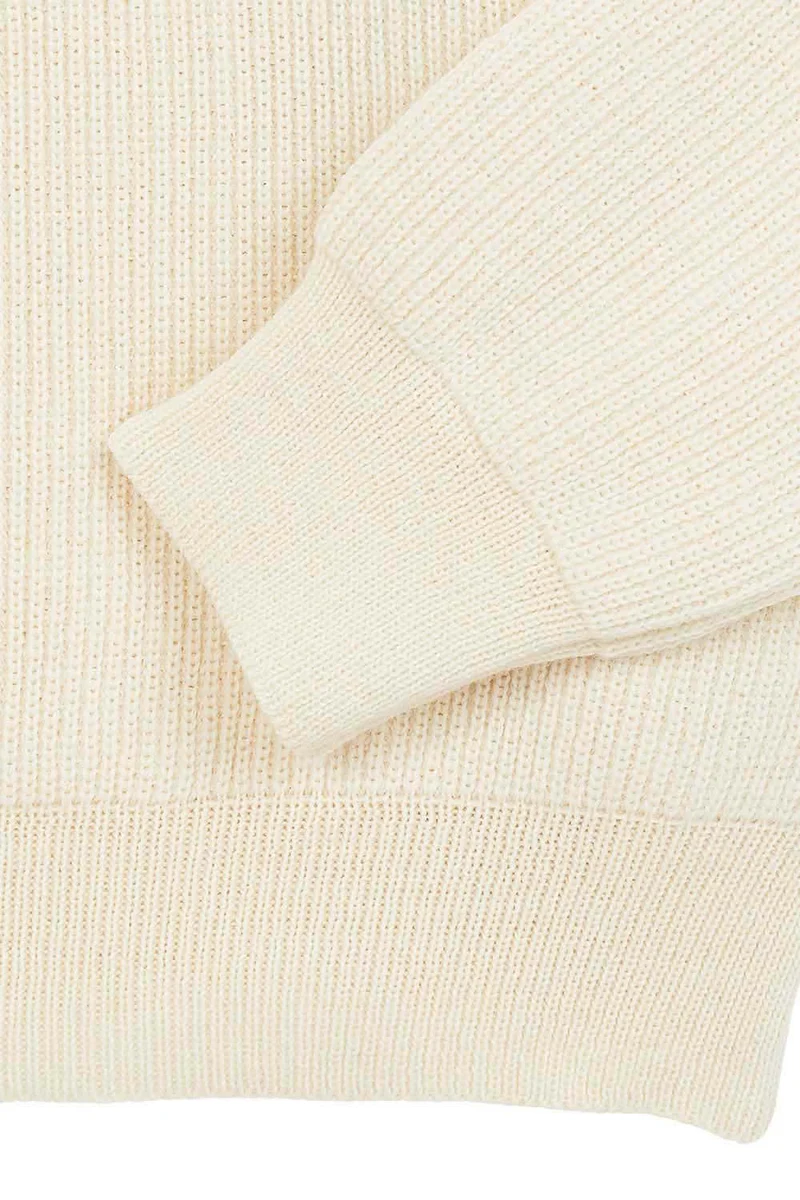 Pull camionneur écru et bleu marine pour femme